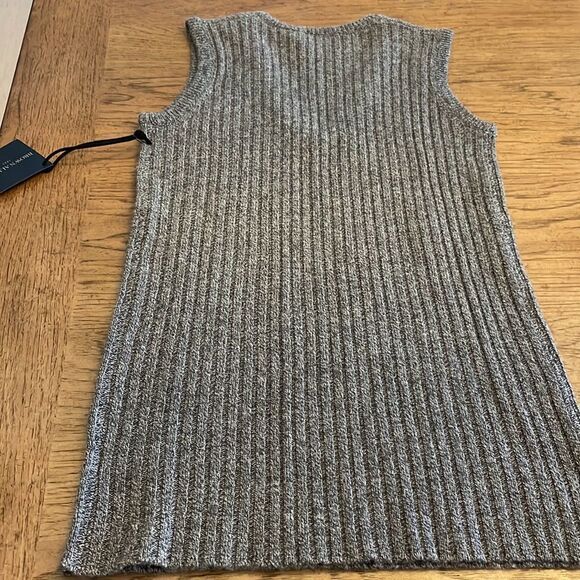 BROWN ALLAN GREY 90% EXTRA FINE MERINO WOOL/10% CASHMERE. NEW WITH TAGS. - Picture 6 of 7